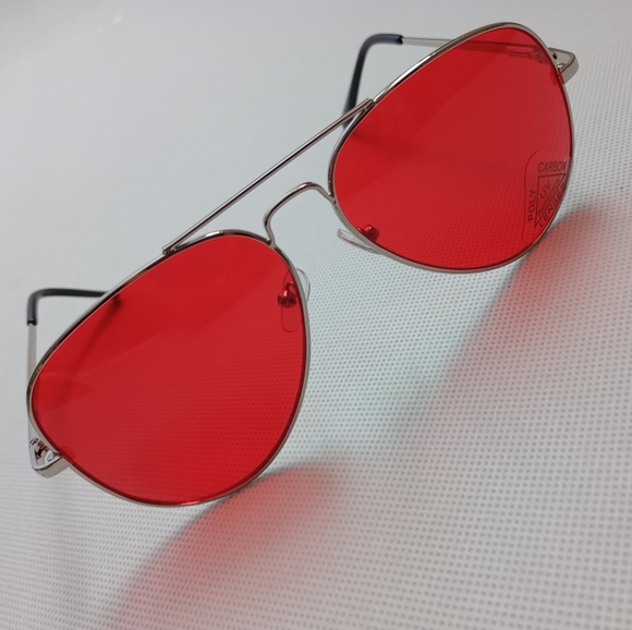 DARK RED AVIATOR SUNGLASSES - Picture 5 of 8